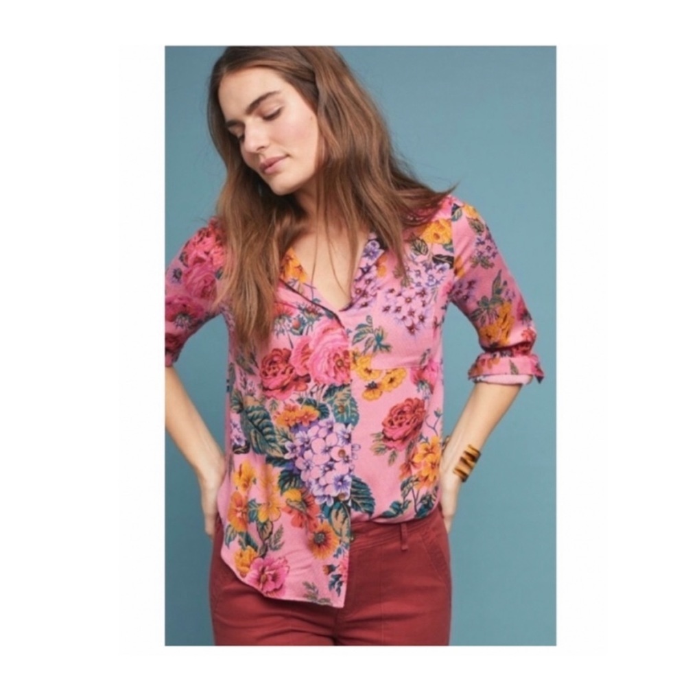 Anthropologie Floral Blouse.